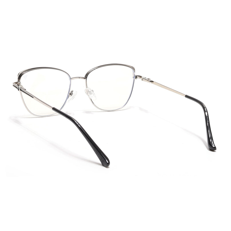 Voyage Glam Silver & Black Cateye Eyeglasses for Women - MG6556-C1