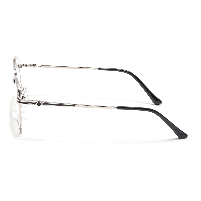 Voyage Glam Silver & Black Cateye Eyeglasses for Women - MG6556-C1