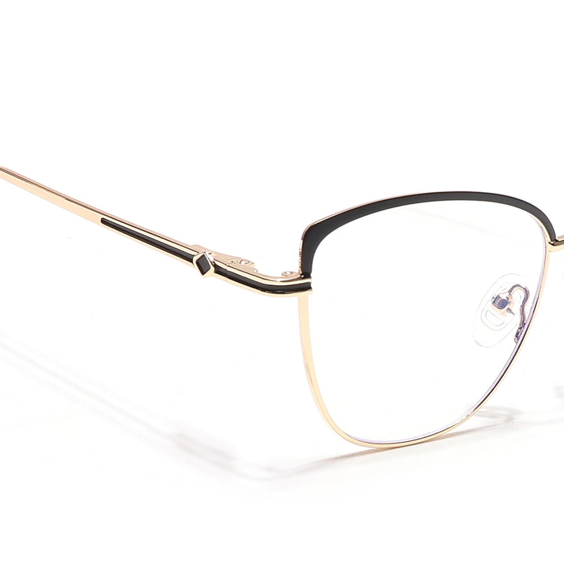 Voyage Glam Golden & Black Cateye Eyeglasses for Women - MG6557-C2