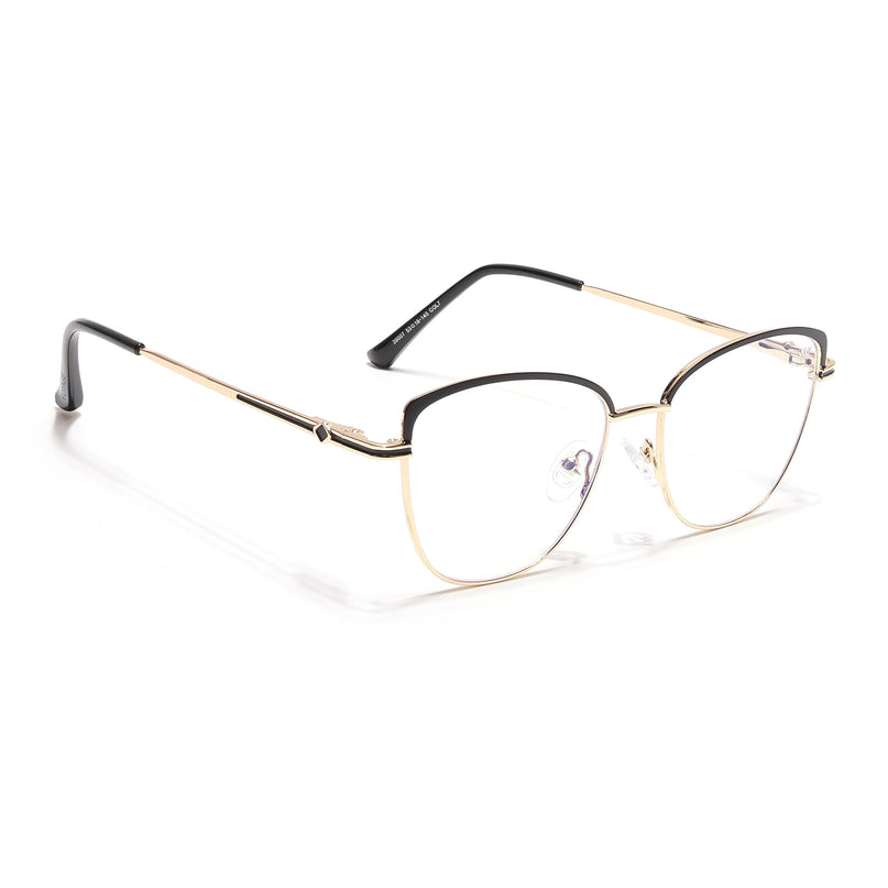 Voyage Glam Golden & Black Cateye Eyeglasses for Women - MG6557-C2