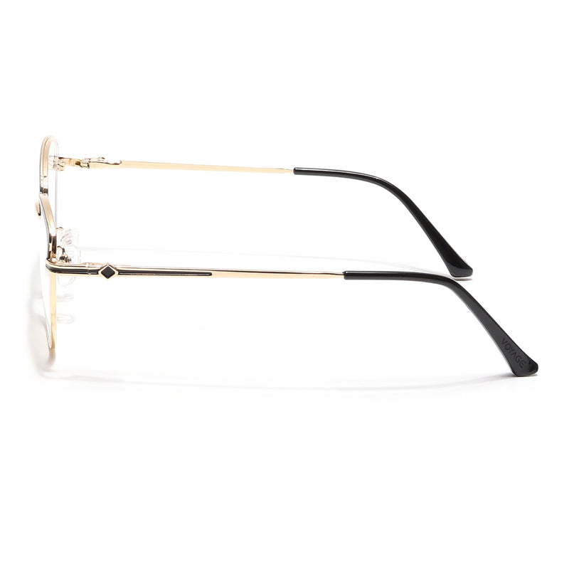 Voyage Glam Golden & Black Cateye Eyeglasses for Women - MG6557-C2