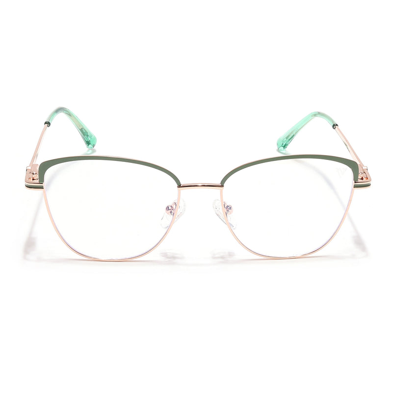 Voyage Glam Golden & Green Cateye Eyeglasses for Women - MG6558-C3