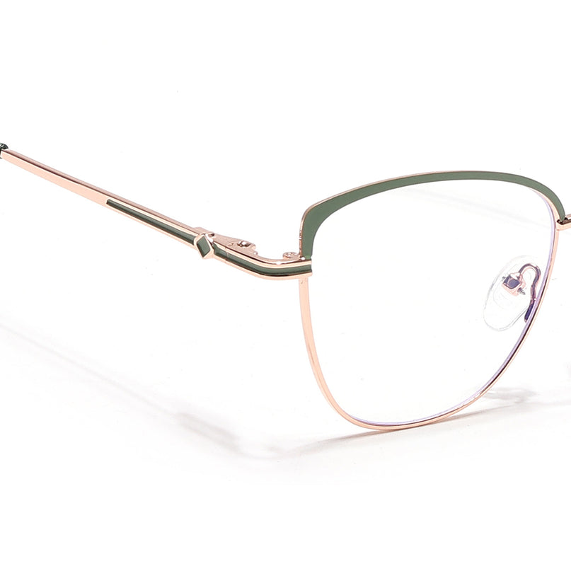 Voyage Glam Golden & Green Cateye Eyeglasses for Women - MG6558-C3