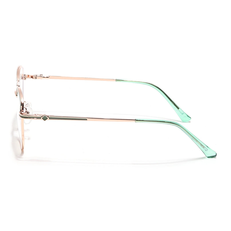 Voyage Glam Golden & Green Cateye Eyeglasses for Women - MG6558-C3