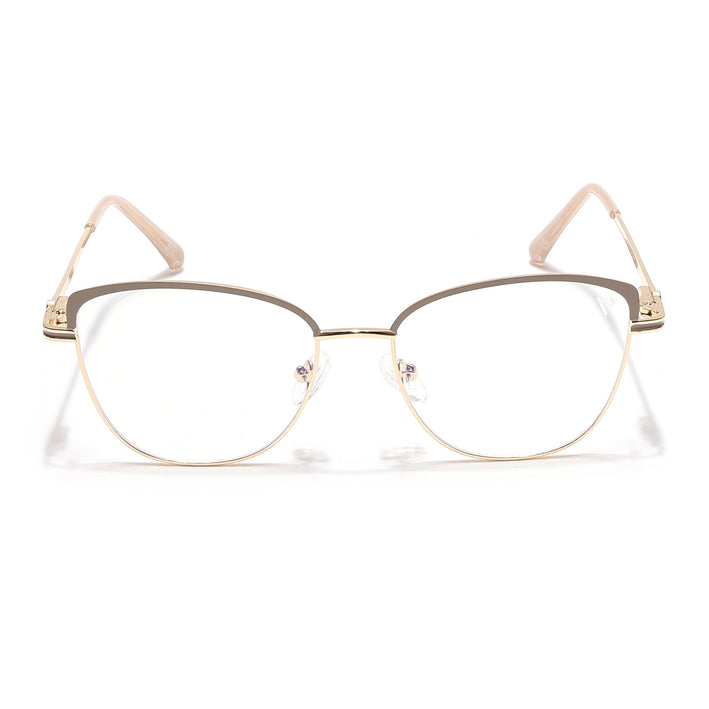 Voyage Glam Golden & Nude Cateye Eyeglasses for Women - MG6559-C4