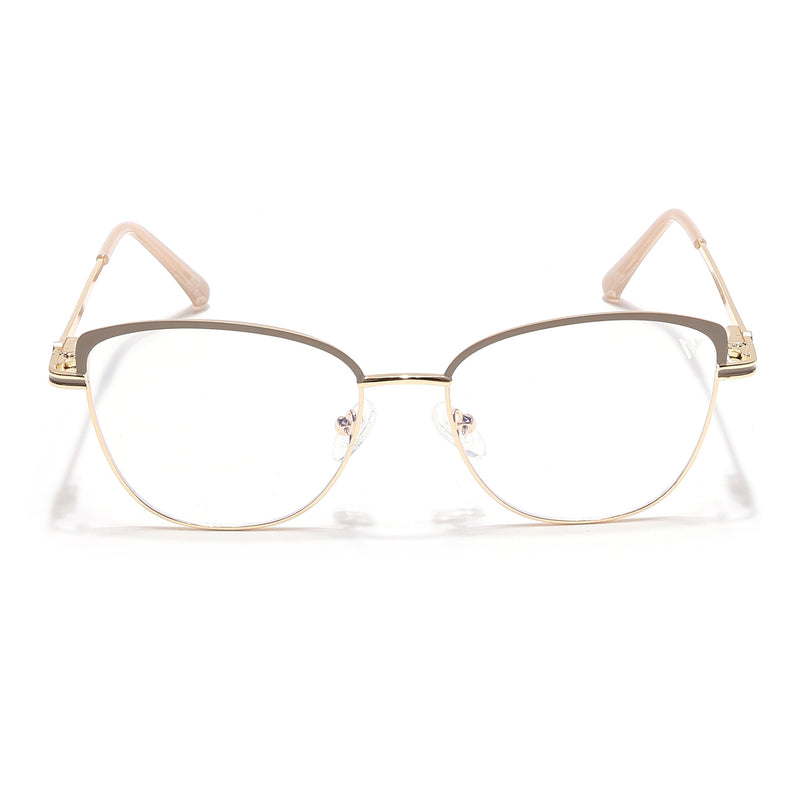Voyage Glam Golden & Nude Cateye Eyeglasses for Women - MG6559-C4