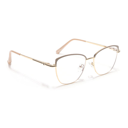 Voyage Glam Golden & Nude Cateye Eyeglasses for Women - MG6559-C4