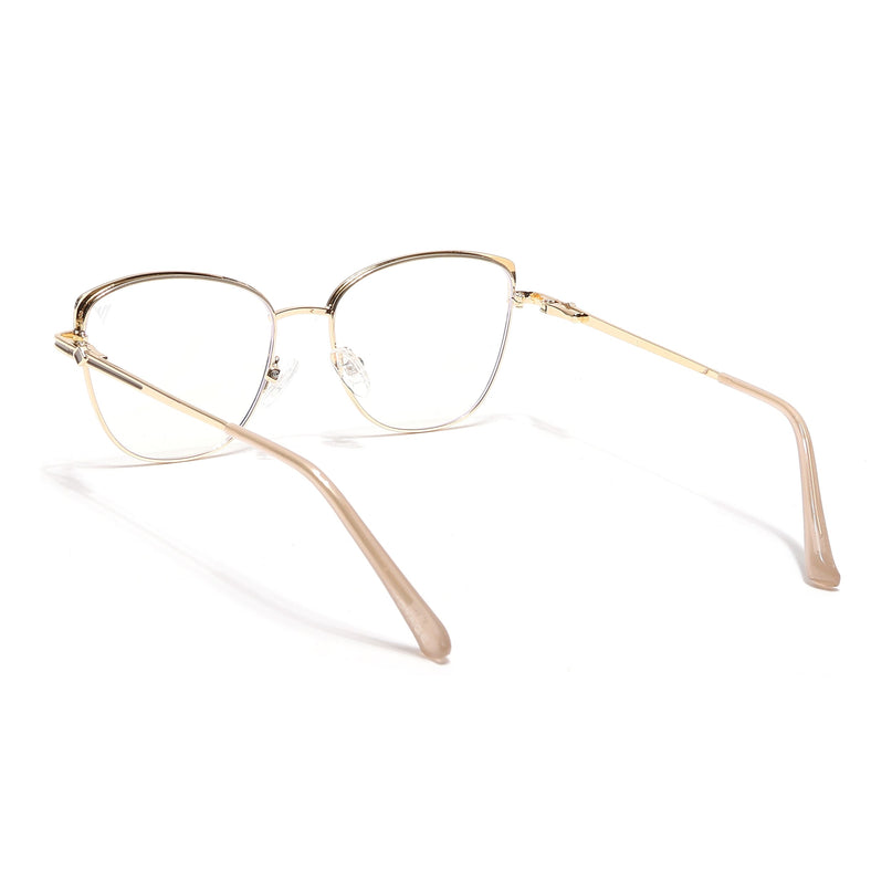 Voyage Glam Golden & Nude Cateye Eyeglasses for Women - MG6559-C4