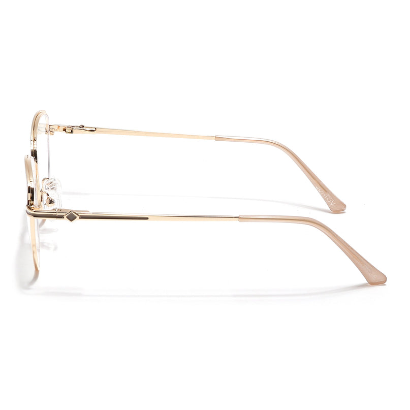 Voyage Glam Golden & Nude Cateye Eyeglasses for Women - MG6559-C4