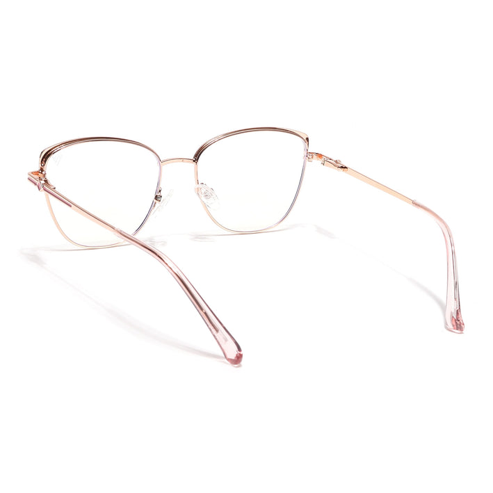 Voyage Glam Golden & Pink Cateye Eyeglasses for Women - MG6560-C5
