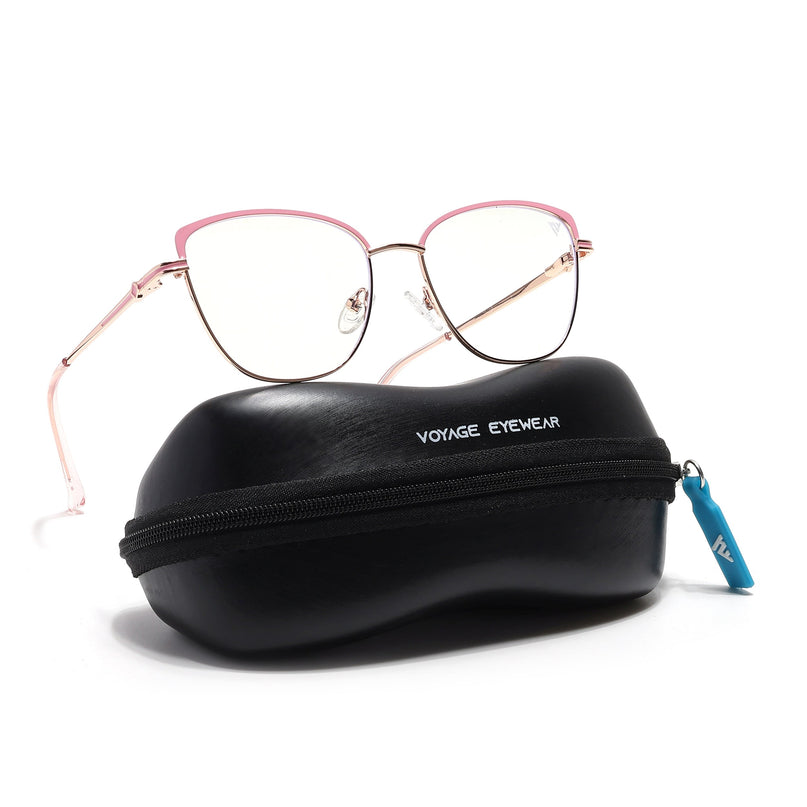 Voyage Glam Golden & Pink Cateye Eyeglasses for Women - MG6560-C5