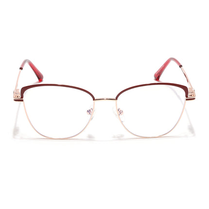 Voyage Glam Golden & Red Cateye Eyeglasses for Women - MG6561-C6