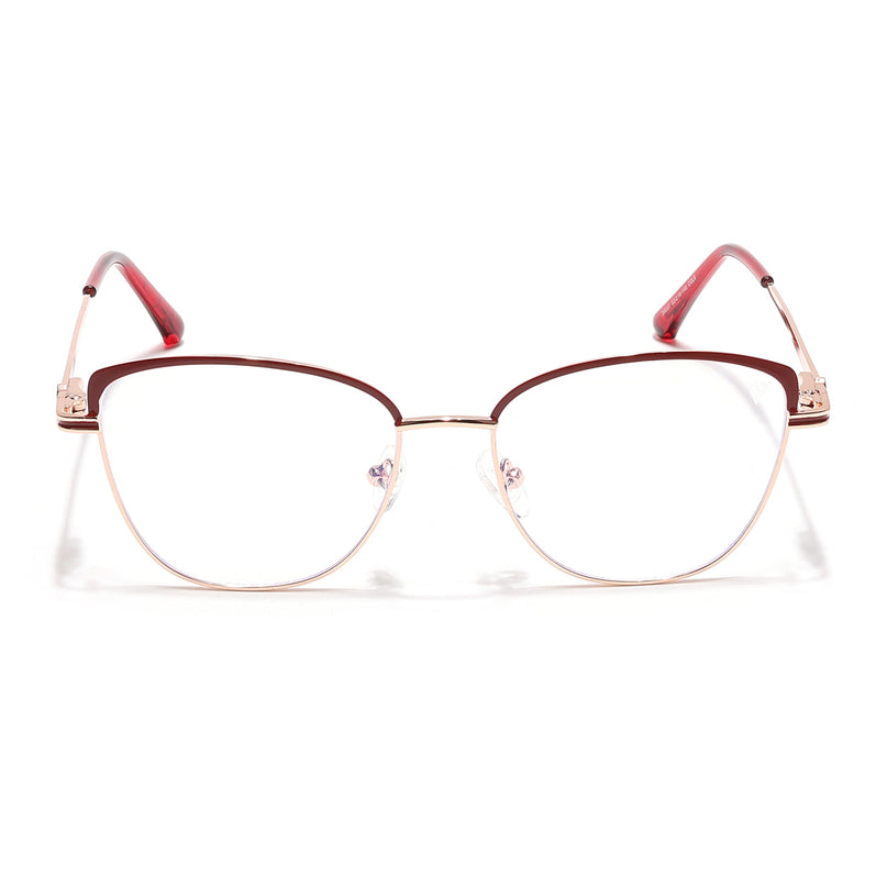 Voyage Glam Golden & Red Cateye Eyeglasses for Women - MG6561-C6