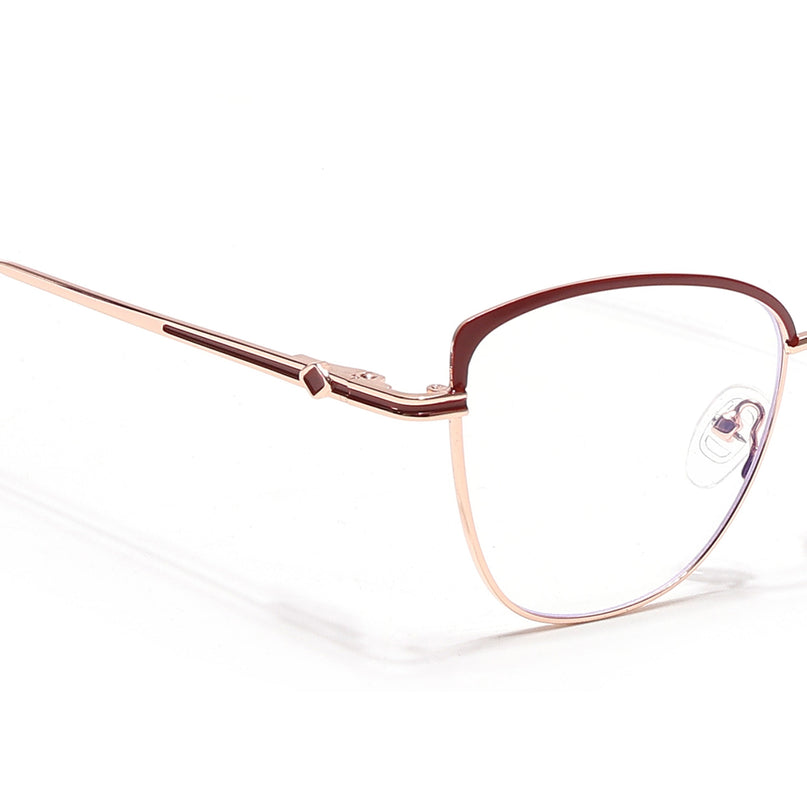 Voyage Glam Golden & Red Cateye Eyeglasses for Women - MG6561-C6
