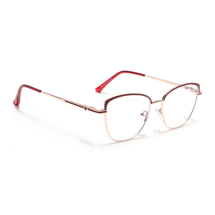 Voyage Glam Golden & Red Cateye Eyeglasses for Women - MG6561-C6