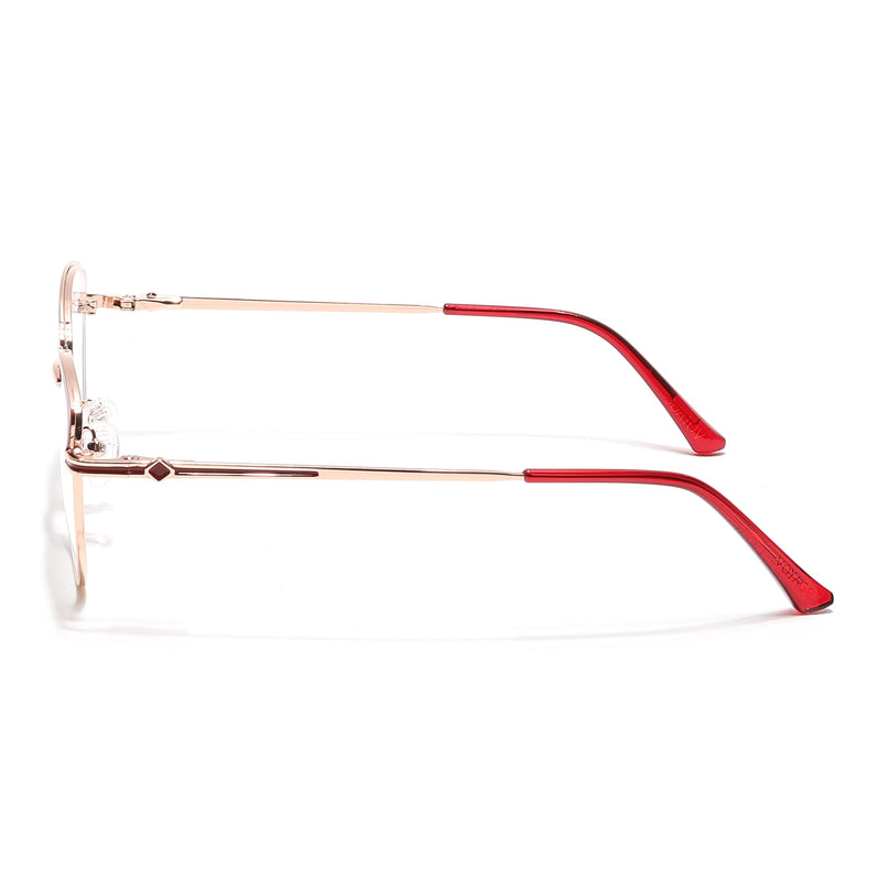 Voyage Glam Golden & Red Cateye Eyeglasses for Women - MG6561-C6