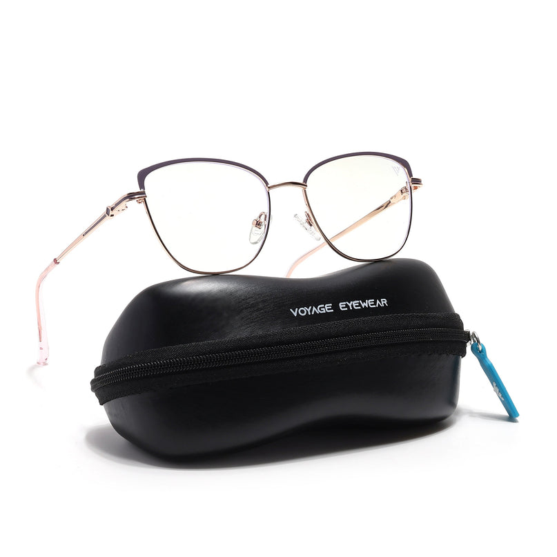 Voyage Glam Golden & Purple Cateye Eyeglasses for Women - MG6562-C7