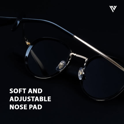 Captain | Gold And Black Round Polarized Sunglasses - PMG3981