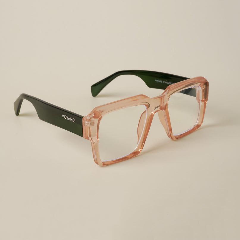 Voyage Goat Transparent Brown Wayfarer Eyeglasses for Men & Women - MG4762-C7
