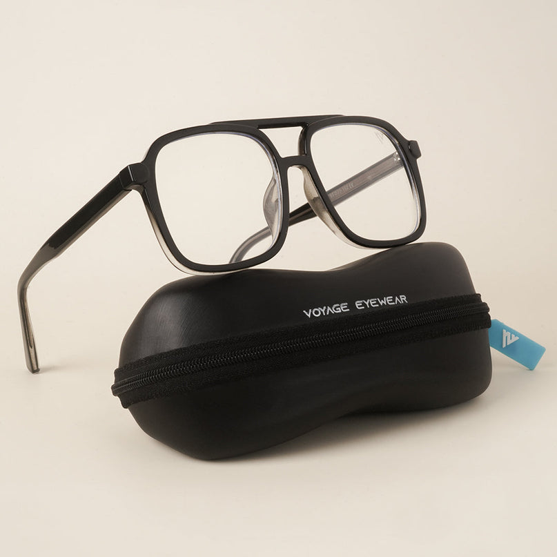 Voyage Black Wayfarer Eyeglasses for Men & Women - MG4153