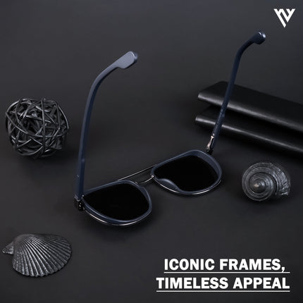 Photon | Grey & Navy Blue Wayfarer Polarized Sunglasses - PMG4441