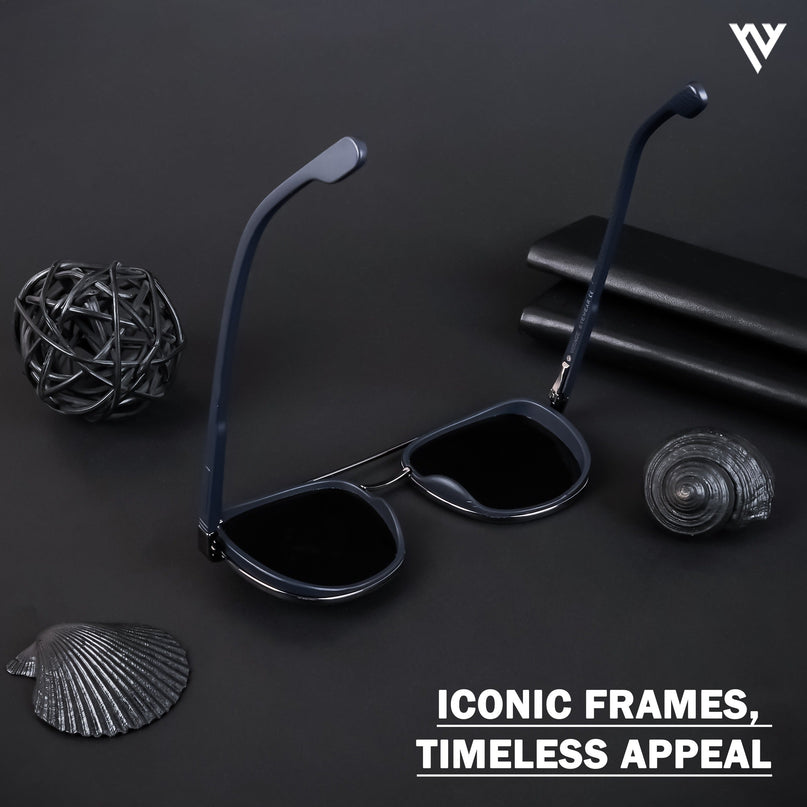 Photon | Grey & Navy Blue Wayfarer Polarized Sunglasses - PMG4441