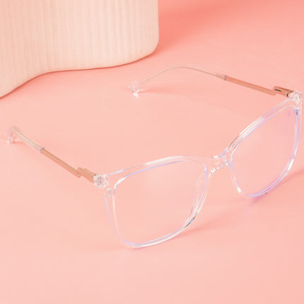 Voyage Glam Transparent Cateye TR Clip-On Polarized Sunglasses for Women - PMG4822-C3