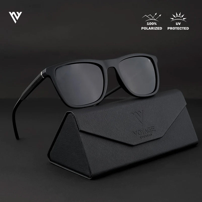 Matt Black Wayfarer Polarized Sunglasses - PMG3967