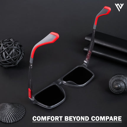 Active Grey Wayfarer Polarized Sunglasses - PMG4454