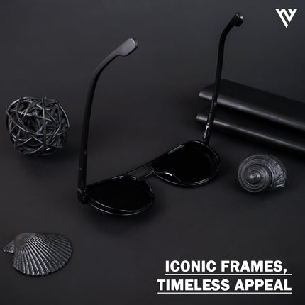 Photon | Shine Black Wayfarer Polarized Sunglasses - PMG4438