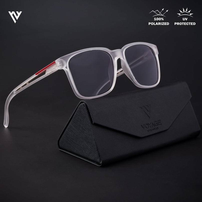 Transparent Wayfarer Polarized Sunglasses - PMG4488