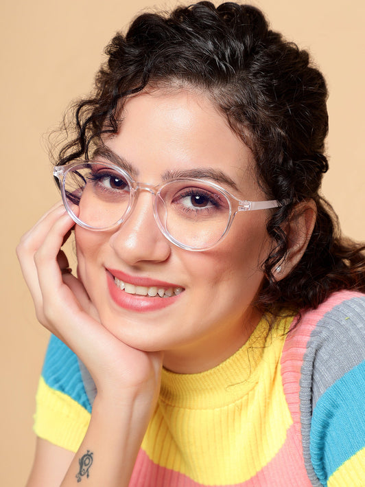 Voyage Air Transparent Round Eyeglasses for Men & Women - MG4379-C2