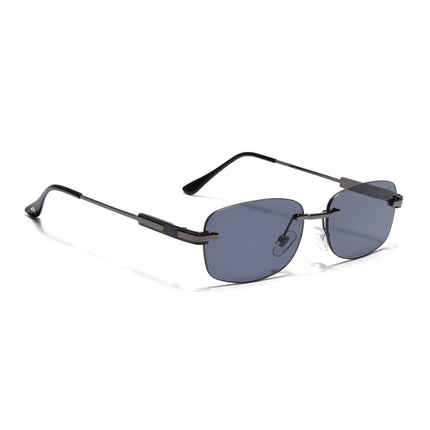 Rimless Sunglasses for Men & Women (Black Lens | Grey Frame - MG7353)
