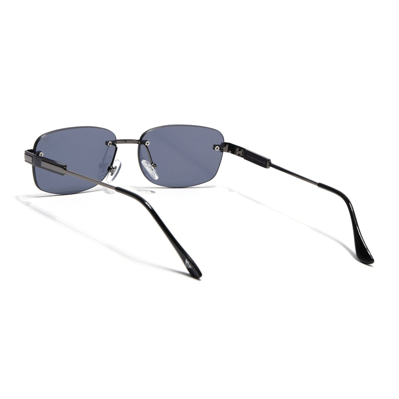 Rimless Sunglasses for Men & Women (Black Lens | Grey Frame - MG7353)
