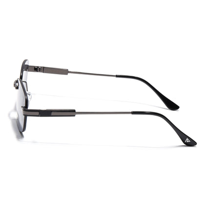 Rimless Sunglasses for Men & Women (Black Lens | Grey Frame - MG7353)
