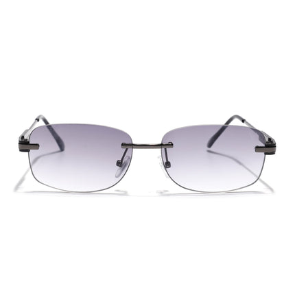 Rimless Sunglasses for Men & Women (Black & Clear Lens | Grey Frame - MG7354)