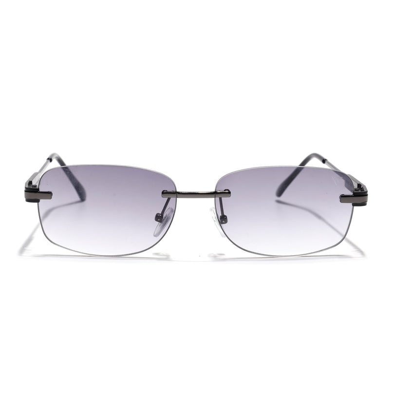 Rimless Sunglasses for Men & Women (Black & Clear Lens | Grey Frame - MG7354)