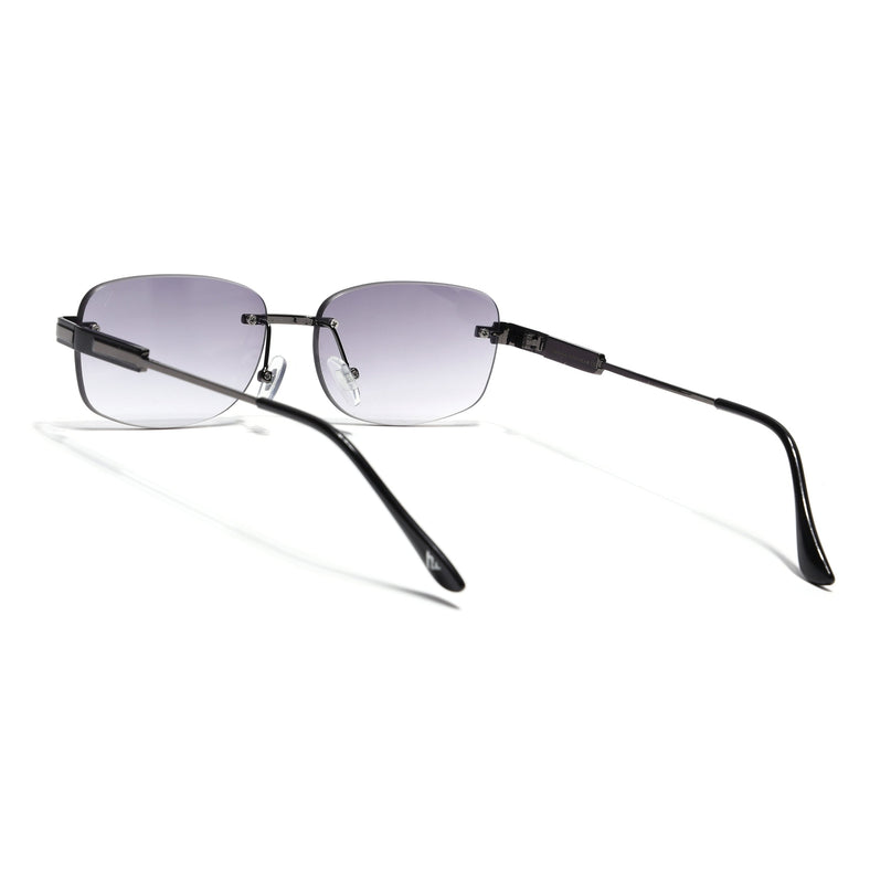 Rimless Sunglasses for Men & Women (Black & Clear Lens | Grey Frame - MG7354)