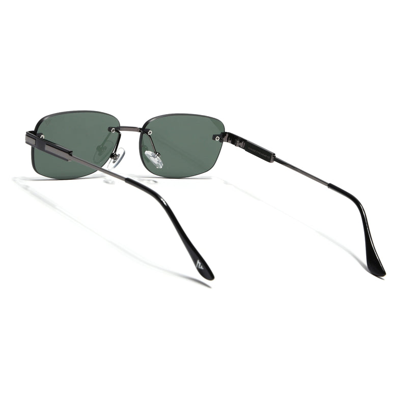 Rimless Sunglasses for Men & Women (Olive Lens | Grey Frame - MG7355)