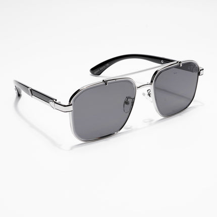 Co-Pilot | Black & Silver Wayfarer Sunglasses | MG4164