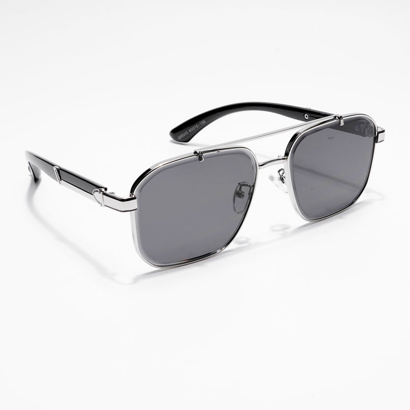 Co-Pilot | Black & Silver Wayfarer Sunglasses | MG4164