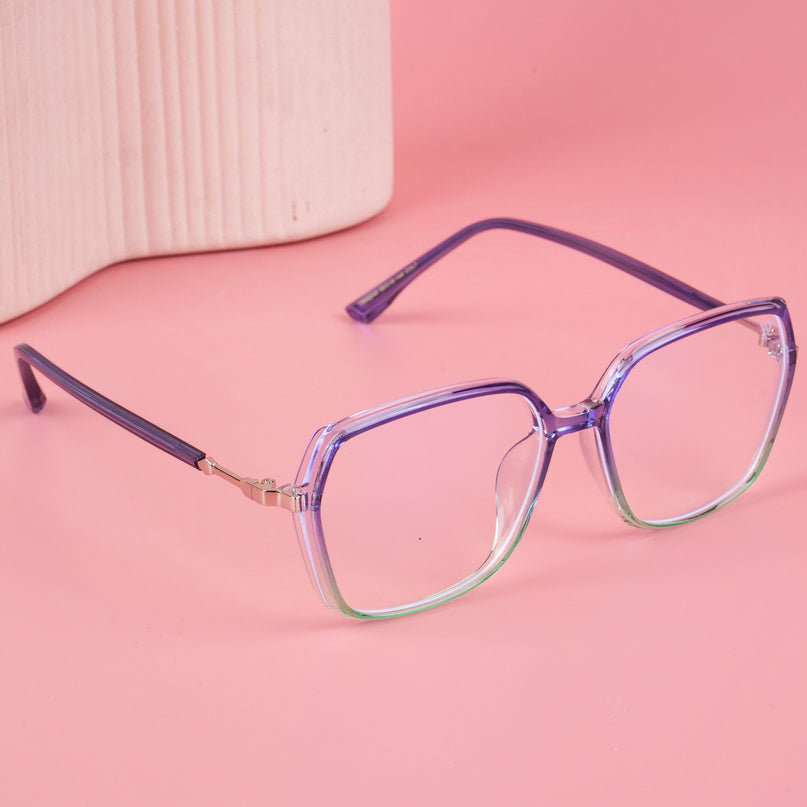 Voyage Glam Blue & Green Square Eyeglasses for Men & Women - MG4688-C3