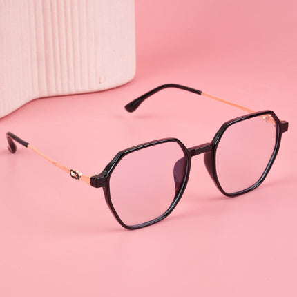 Voyage Glam Shine Black Geometric Eyeglasses for Men & Women - MG4689-C1