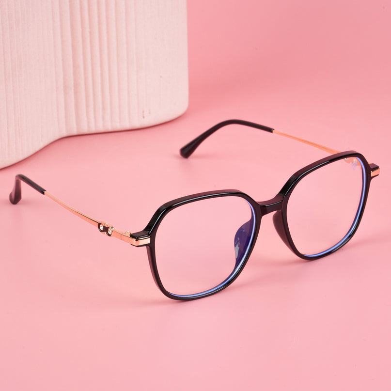 Voyage Glam Shine Black Square Eyeglasses for Men & Women - MG4834-C1