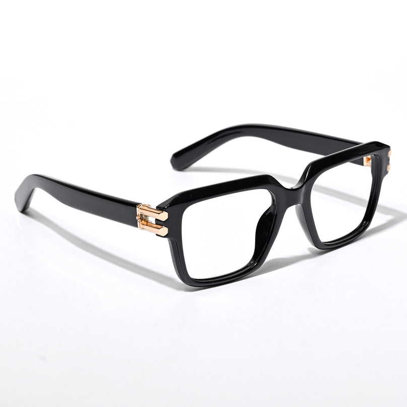 Eyejack Wolf Shine Black Square Eyeglasses for Men & Women (82110CL586-C1)