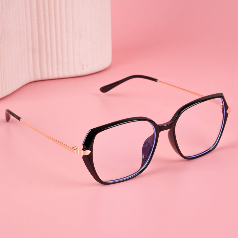 Voyage Glam Shine Black Square Eyeglasses for Men & Women - MG4861-C1