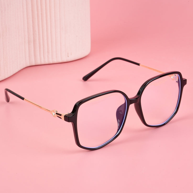 Voyage Glam Shine Black Square Eyeglasses for Men & Women - MG4828-C1