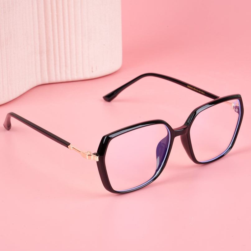 Voyage Glam Shine Black Square Eyeglasses for Men & Women - MG4683-C1
