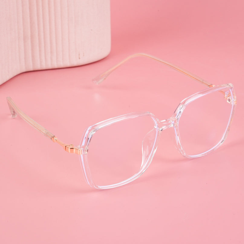 Voyage Glam Transparent Square Eyeglasses for Men & Women - MG4685-C5