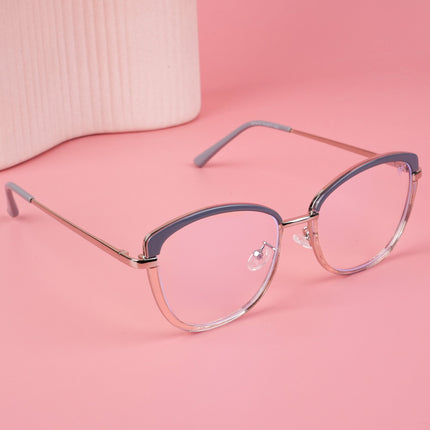 Voyage Glam Grey & Golden Cateye Eyeglasses for Women - MG5149-C2